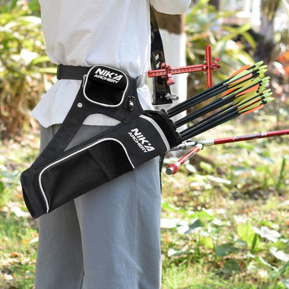 SHENG-RUI Archery Arrow Quiver Holder, L/R 3-Tubes Hip Quiver Arrow Bag with Adjustable Belt for Youth & Adults Arrows Hunting Target Practicing