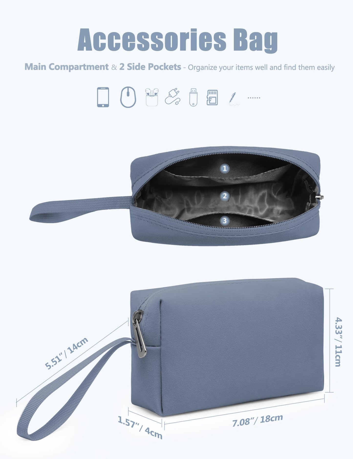 HYZUO 13.3-14 Inch Laptop Sleeve Case Bag with Adjustable Stand for MacBook Pro 14 M5/M4/M3/M2/M1 Pro/Max A3426 A3427 2026-2021, MacBook Air/Pro 13.3, 13.8-13.5 Surface Laptop, Haze Blue