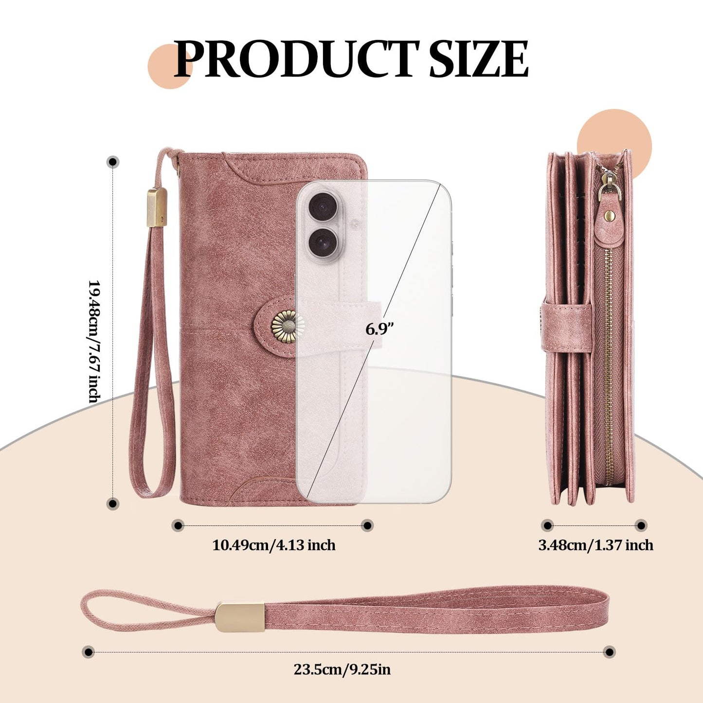 FALAN MULE Women's Wallet Leather RFID Blocking Large Capacity Trifold Ladies Wallet Wristlet Clutch Card Holder