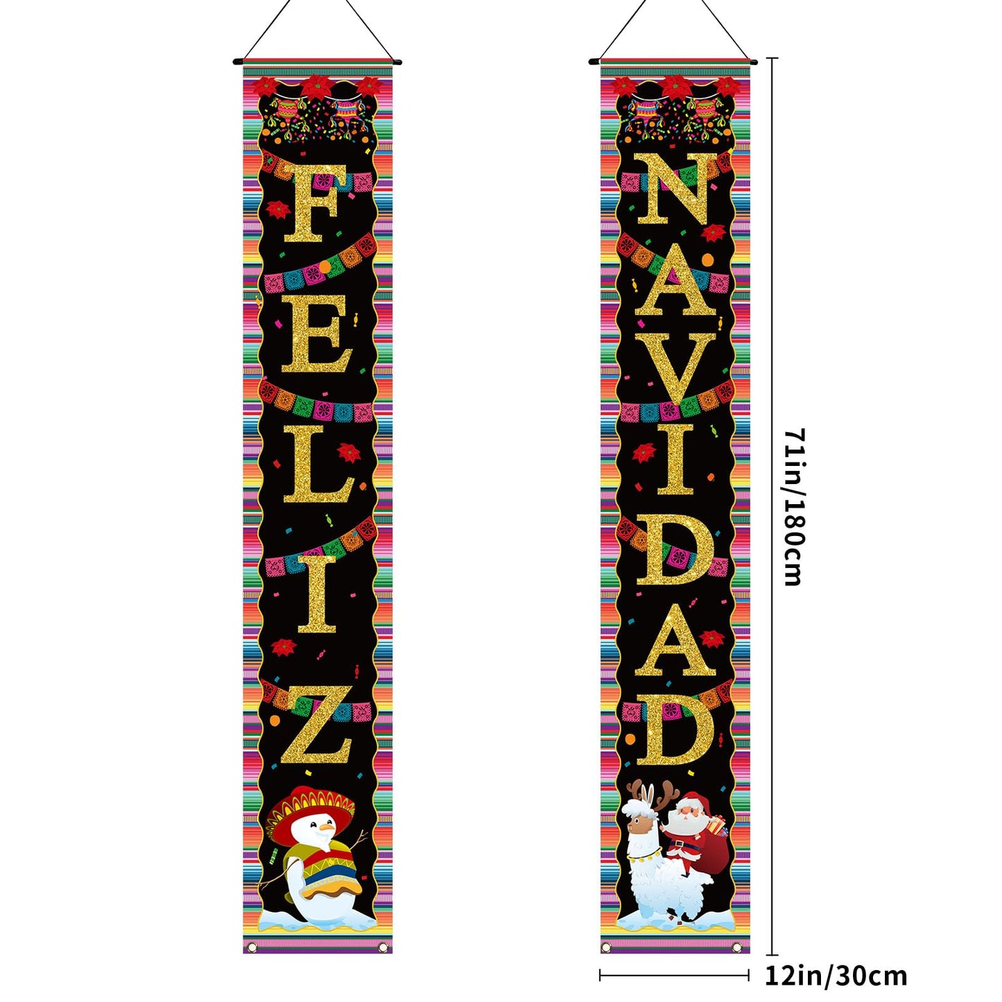 Feliz Navidad Decorations Mexican Christmas Porch Banner Feliz Navidad Welcome Sign Mexican Christmas Decorations and Supplies for Home Party