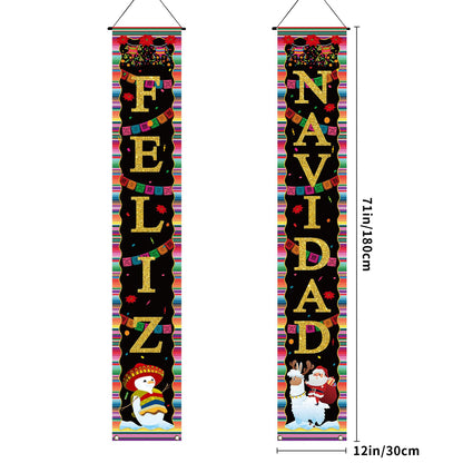 Feliz Navidad Decorations Mexican Christmas Porch Banner Feliz Navidad Welcome Sign Mexican Christmas Decorations and Supplies for Home Party
