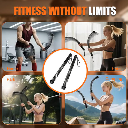 RunBaiNian Cordless Battle Rope 2-Piece Set Heavy-Duty Portable Training (heise)