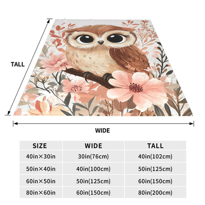 Owl Blanket Cute Animal Floral Fleece Owls Throw Blanket Super Soft Warm Cozy Fuzzy Plush Owl Blanket Gifts for Men Women Girls Boys Kids Teens Room Decor 40"X50"