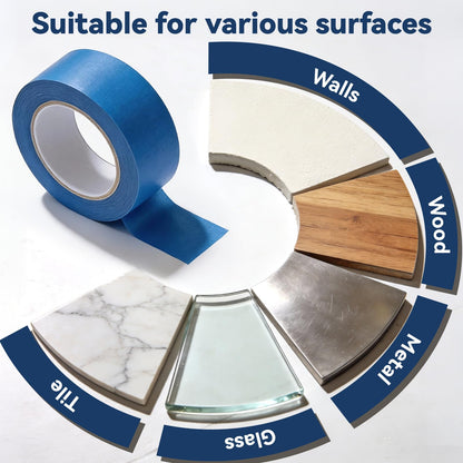 QFOUR Painters Tape 2 Inch Wide, 6 Rolls Blue Masking Tape