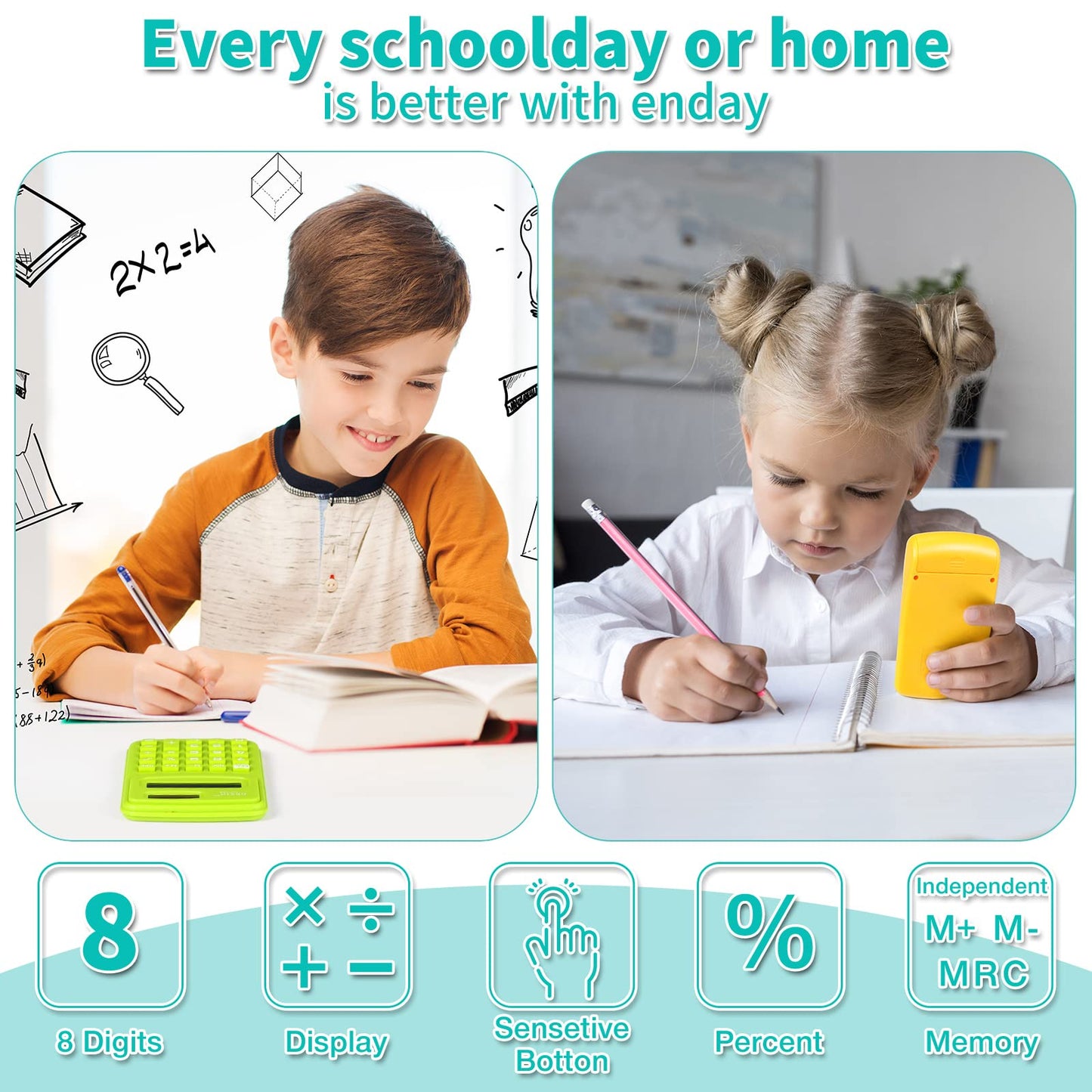 Chumia 50 Pieces Pocket Calculator Bulk Basic Small 4 Function Calculator Battery Powered Handheld Kids Mini Calculators for Students Desktop Primary School Home Office (Classic)