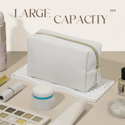 Kigeli 20 Pcs Small Makeup Bag Bulk PU Leather Cosmetic Bags with Zipper Preppy Makeup Pouch Toiletry Bag for Women Wedding Bachelorette Party Gift Travel Storage Organizer (White)