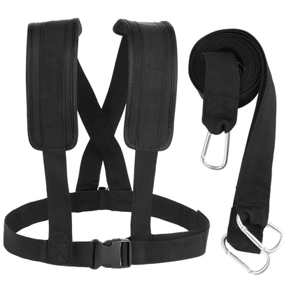 Sled Harness for Exercise, Physical Football Running Resistance Training Rope Kit Tire Pulling Harness Fitness Exercise Workout Assistance Equipment Trainer with Adjustable Padded Shoulder Strap
