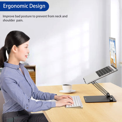 BESIGN LS10 Aluminum Laptop Stand, Ergonomic Adjustable Notebook Stand, Computer Holder Compatible with Air, Pro, Dell, HP, Lenovo More 10-14" Laptops, Black