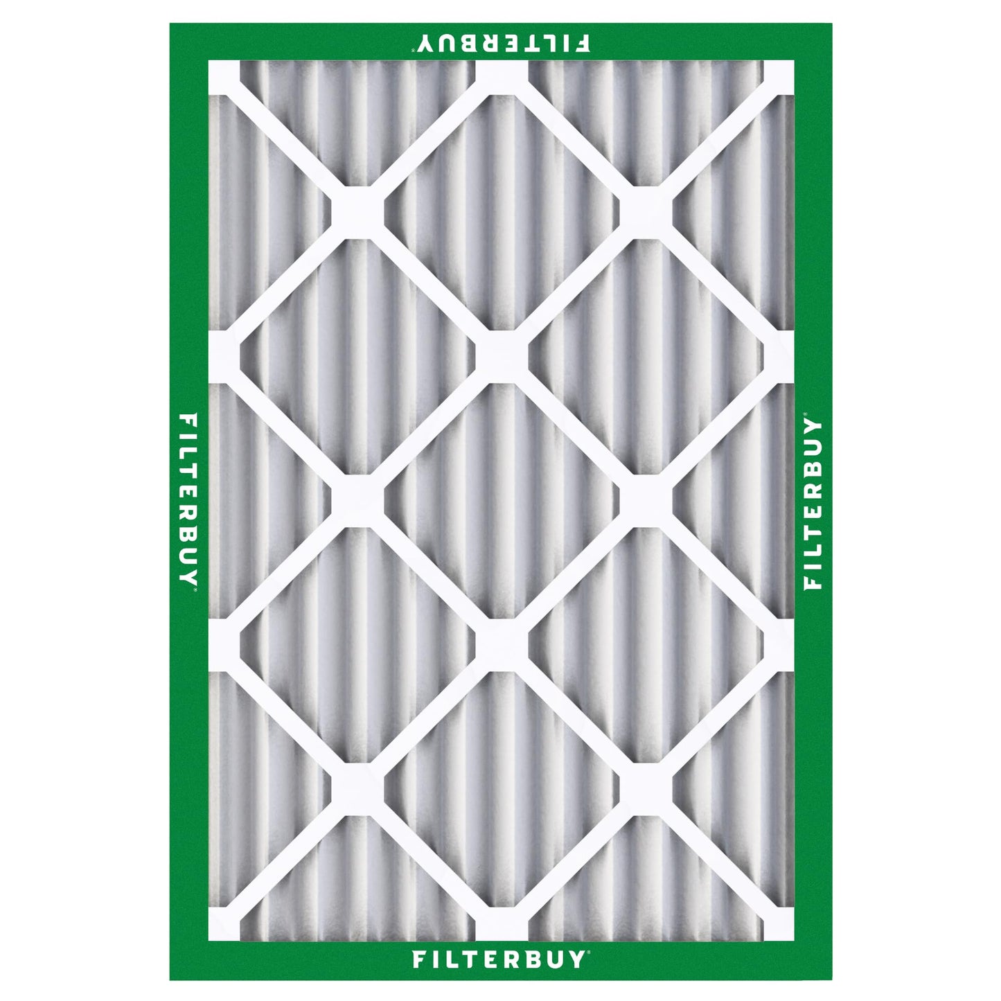 Filterbuy 20x25x2 Air Filter MERV 8 Essential Dust & Allergy Defense (2-Pack), Electrostatic Pleated HVAC AC Furnace Filters Replacement, Made in USA (Actual Size: 19.50 x 24.50 x 1.75)