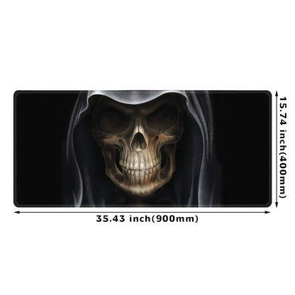 Meffort Inc Extra Large Extended Gaming Desk Mat 34.75 x 15.25 inch XXL XXLG Mouse Pad - Skull Face