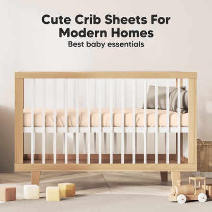 KeaBabies 2-Pack Baby Crib Sheets for Boys, Girls - 52x28 Viscose Derived from Bamboo Toddler Bed Sheets Neutral, Fitted Crib Mattress Cover for Standard Baby Bedding, Soft & Cozy (Cameo)