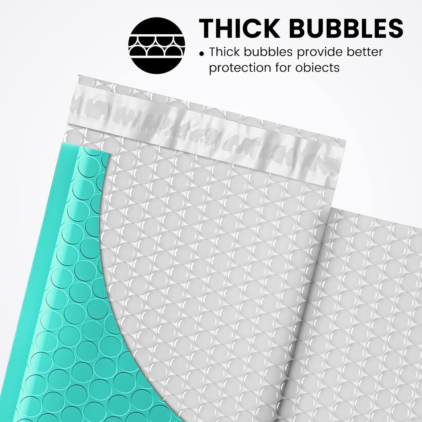 Fuxury Teal Bubble Mailers 4x8" 800 Pack, Waterproof Padded Envelopes Self Seal Bubble Envelopes, Padded Mailers for Small Business, Envelope Mailers Usable Size 4x7"