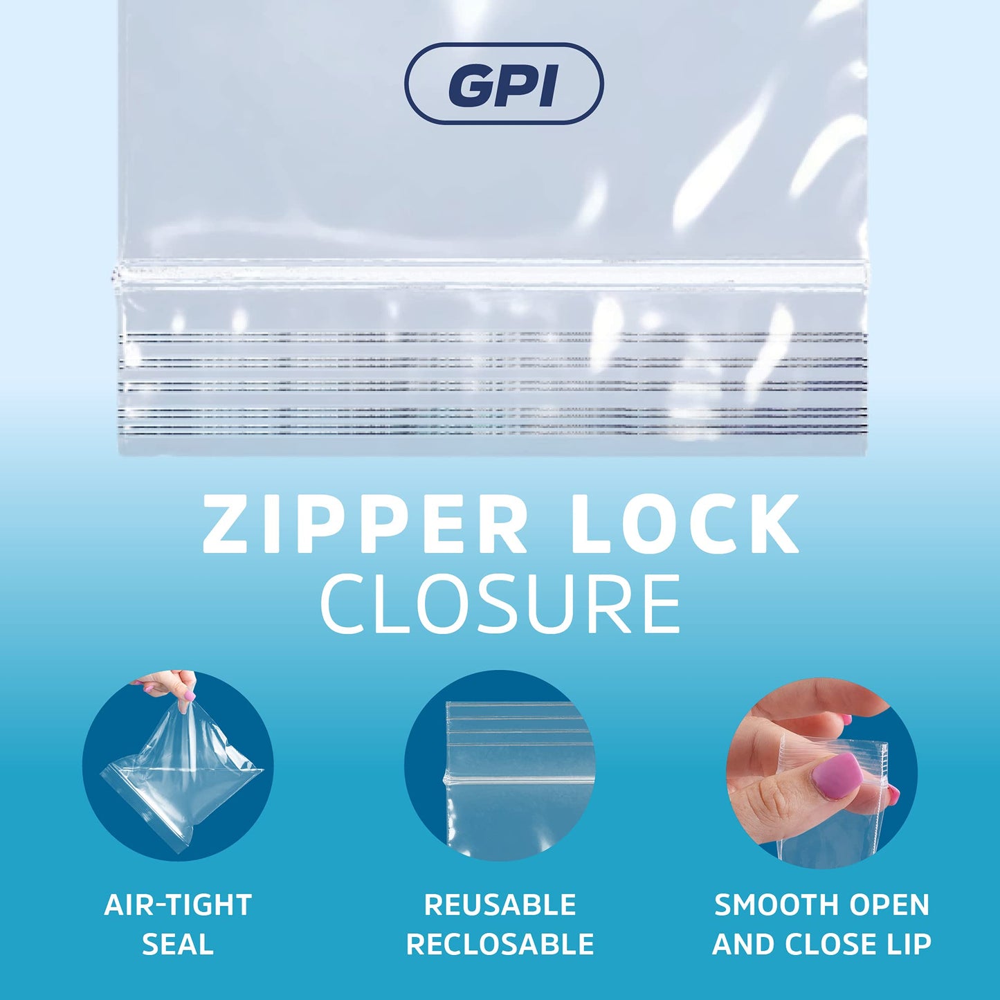 Assorted Clear Plastic Zip Bags - GPI 600 Pack - 2 Mil, 6 Sizes, 1.5"x2"-2"x2"-2"x3"-3"x3"-3"x4"-3"x5", Durable Poly Baggies, Resealable Zip Top Lock for Jewelry, Storage, Packaging & Shipping.