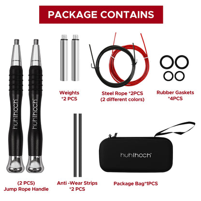 High Speed Jump Rope - Self-Locking No-Screw Design, Weighted Jump Rope, 360° Fast Rotation, Silicone Textured Design, Non-Slip, Includes 2 Speed Ropes Cables for Optimal Fitness Training & More - CrossFit Jump Rope.