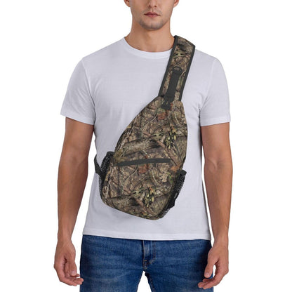 Yaemikoo Hunting Camouflage Camo Forest Sling Backpack Crossbody Sling Bag Casual Chest Bags Travel Hiking Daypack Shoulder Bag for Women Men