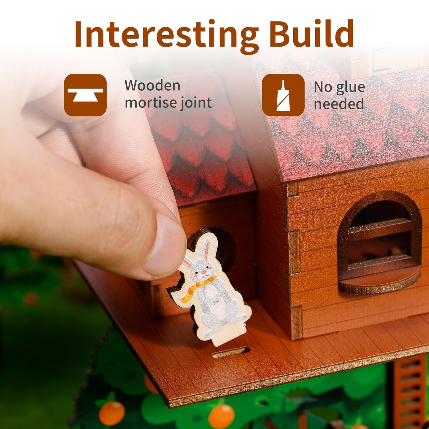 3D Wooden Puzzles for Adults Treehouse - Whimsical Forest Animal Tea Party 3D Puzzle Kit, Creative DIY Craft & Home Decor Gift