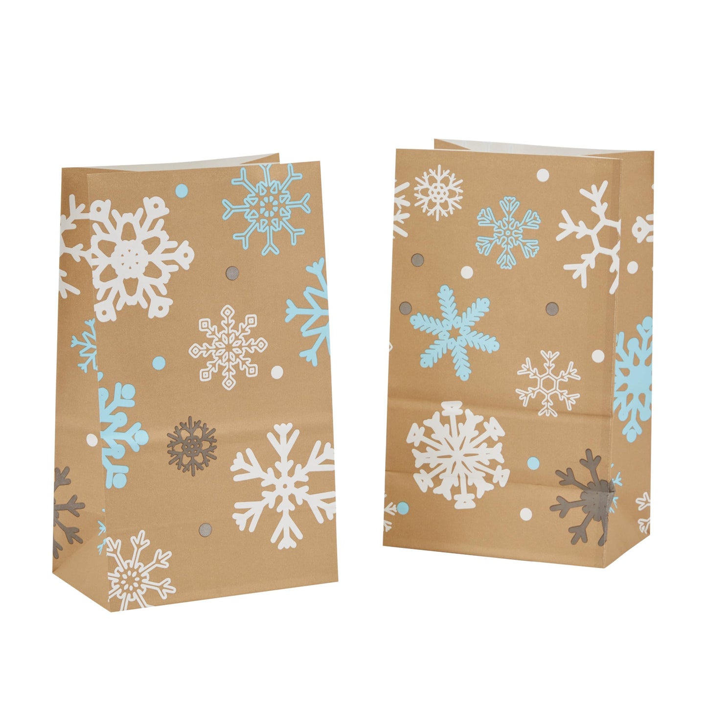 Juvale Paper Winter Gift Bags - 36 Count, 5.15 x 3.2 x 8.5 In, Red & White Snowflake - Reinforced Tear-Resistant Bottom - Snowflake Party Favor & Treat Bags for Snacks & Treats (Pack of 2)