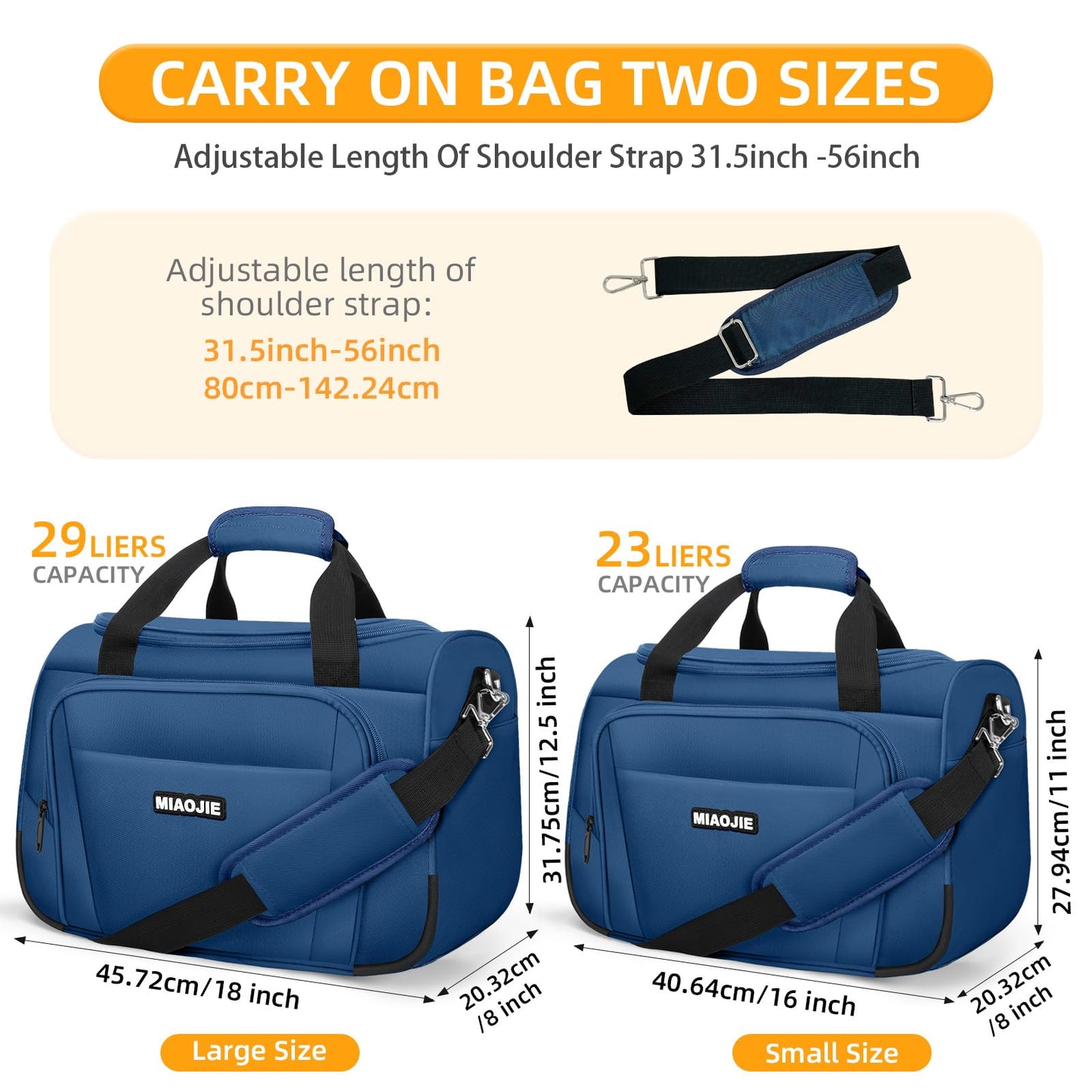 Underseat Carry On Luggage Lightweight Travel Tote Weekender Bag Overnight Duffle Bag for Travel, Travel Essentials Personal Item Travel Bag for Women and Men, Blue-16Inch