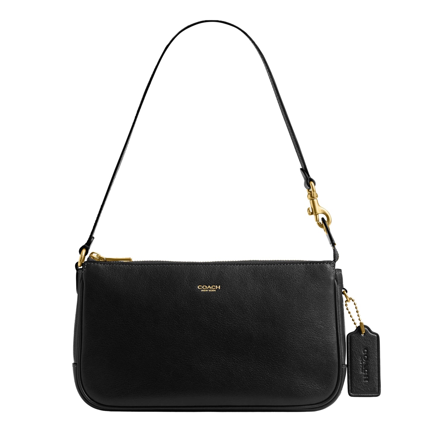Coach Women's Natural Grain Leather Plaza Bag, Black, One Size