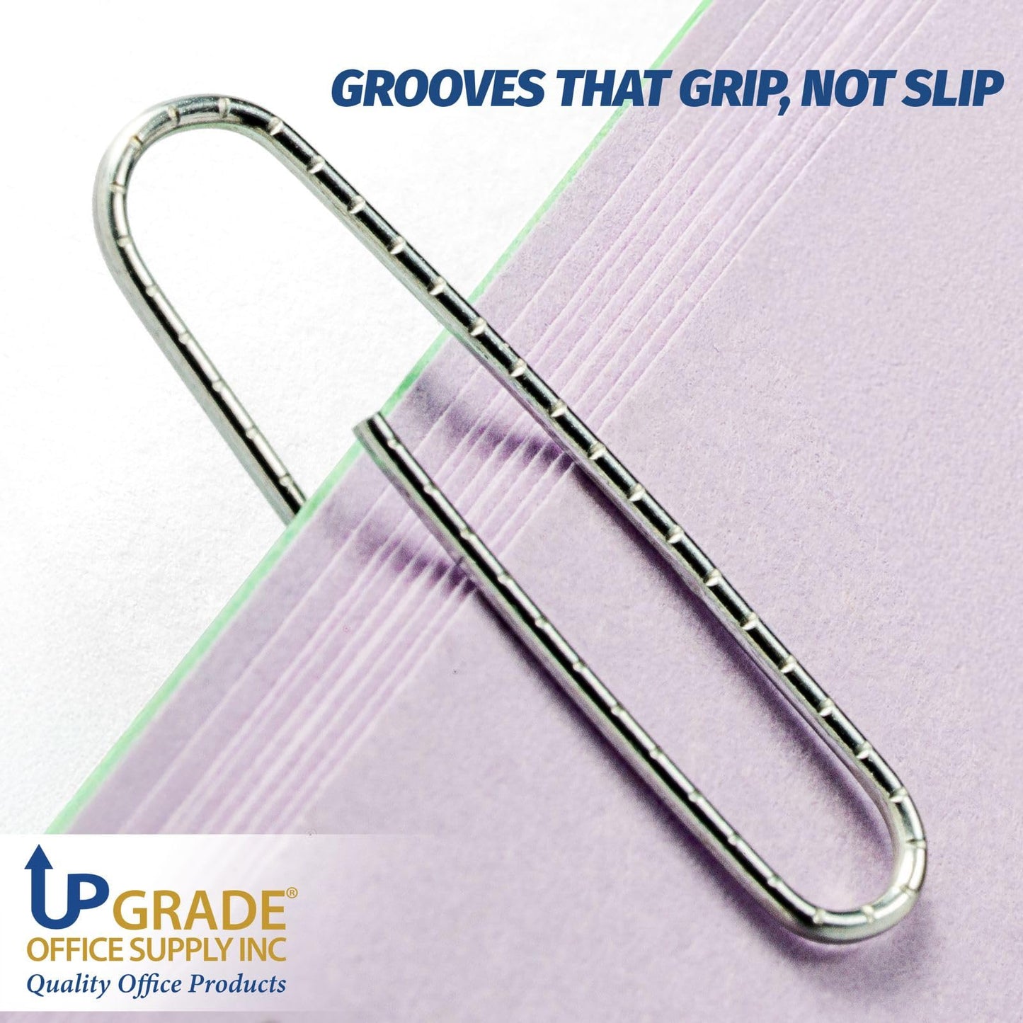 Upgrade Office Supply No. 1 Non Skid Paper Clips, 1.2 Inch, 3000 Count (30 Boxes of 100), Silver, Made in USA