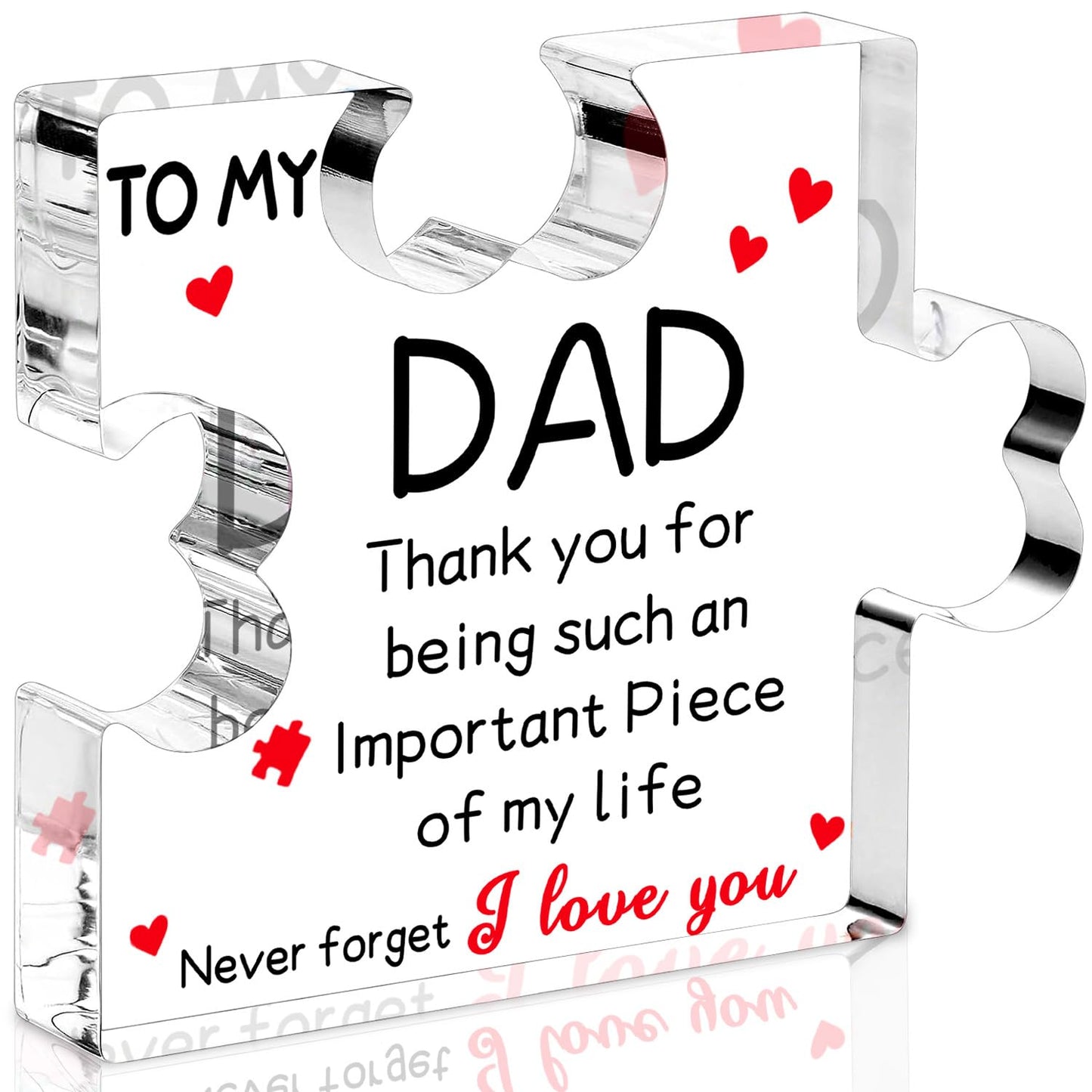iLifemate Dad Gifts, Birthday Gift for Dad - Engraved Acrylic Plaque 3.9 x 3.2 x 0.47 inches, Cool Dad Presents from Daughter, Son, Wife, Heartwarming Men Birthday Gift, Ideas