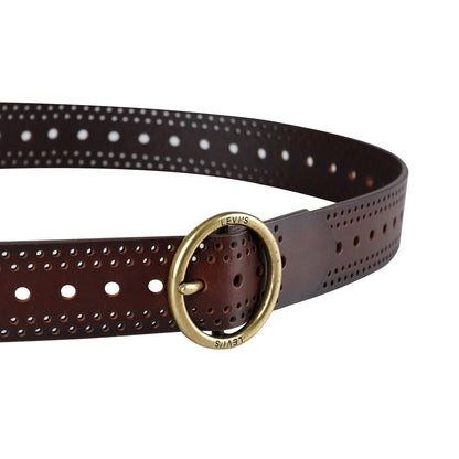 1.25" ROUND CENTERBAR W/LASER CUT DETAIL LEATHER