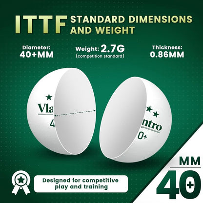 Premium 3-Star White Table Tennis Balls - 24 Pack | 40+ ABS Regulation for Competition & Training