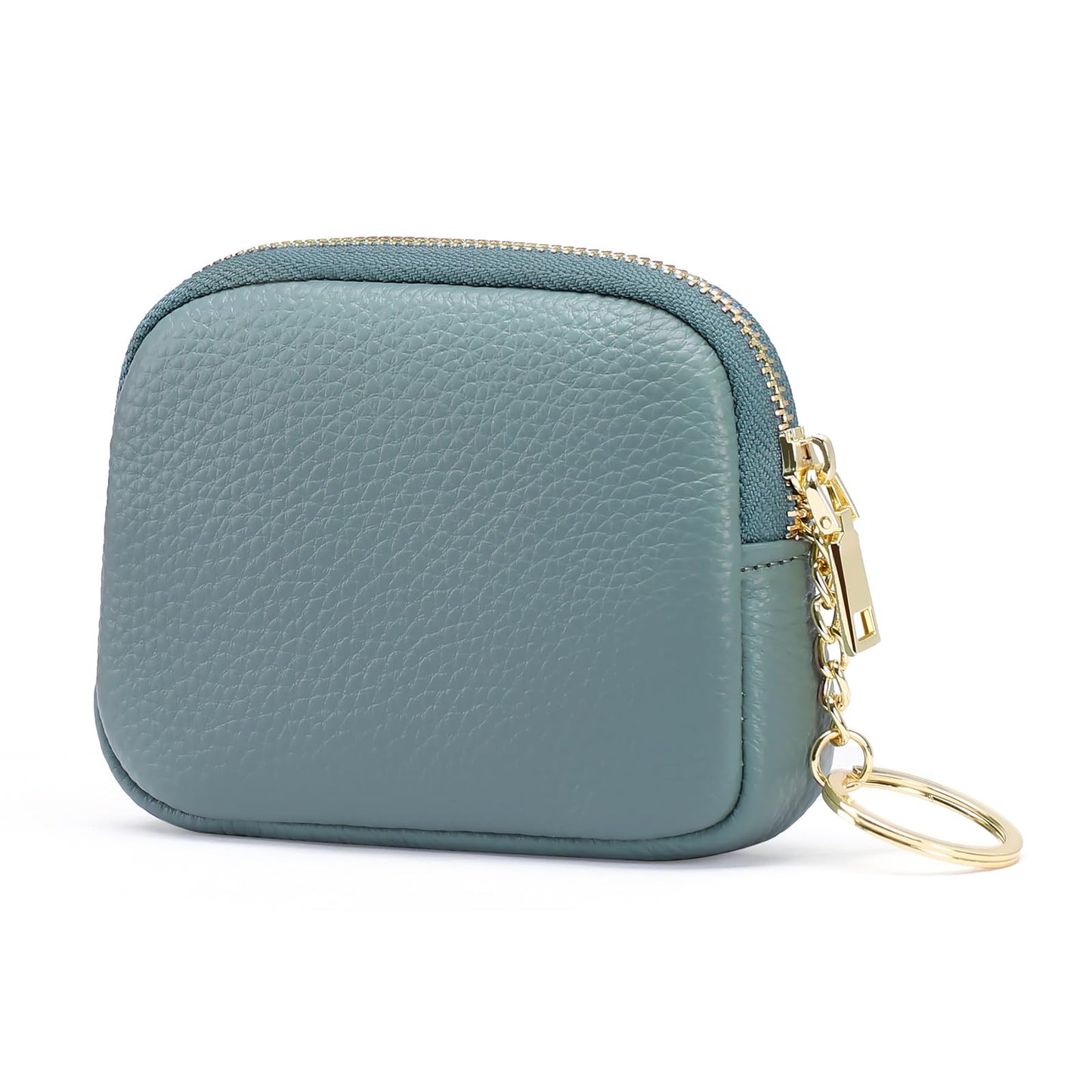 SENDEFN Mini Coin Purse Soft Leather Small Coin Pouch Purses Women Zipper Pocket with Key Ring