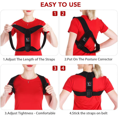 Schiara Posture Corrector for both Men and Women, Comfortable Upper and Back Brace, Adjustable Back Straightener Support for Back, Shoulder and Neck