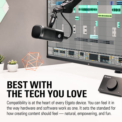 Elgato Wave DX - Dynamic XLR Microphone, Cardioid pattern, Noise Rejection, speech optimised for Podcasting, Streaming, Broadcasting, No Signal Booster Required, works with any Interface, for Mac, PC