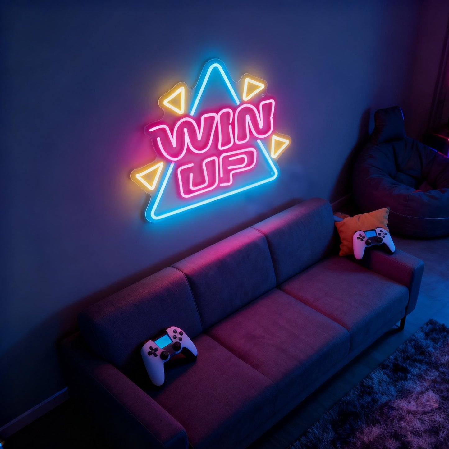 Neonawall Win Up Neon Sign for Wall Decor Pink Light Up Letters Led Sign Birthday Party Gifts Led Decorative Night Signs Motivational Room Decorations Supplies Gift for Friend Home Bedroom Dorm