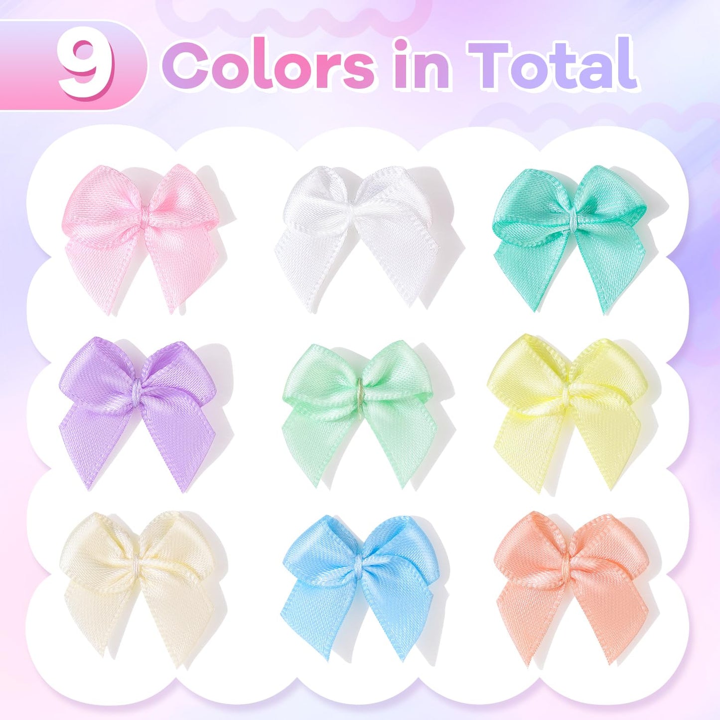 220PCS Tinkrstuff Macaroon Mini Bows for Crafts, 1" Fabric Small Bows for Decoration,Satin Ribbon Tiny Bow for Clothes Ornament, Cute Christmas Tree Bows &Thanksgiving Gifts Party Cake Balloon Decor