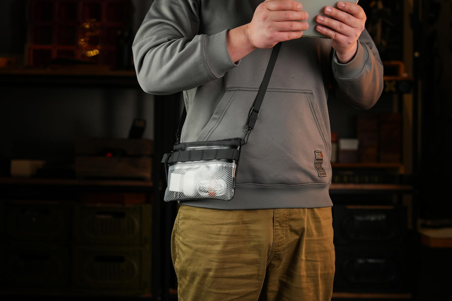 TACTICAL_GEEK Storage A16 EDC Pouch, Waterproof Nylon Organizer, Multifunctional Utility Zipper Bag, Semi-Transparent Mesh Pouch for Storing Small tools, Daily Necessities
