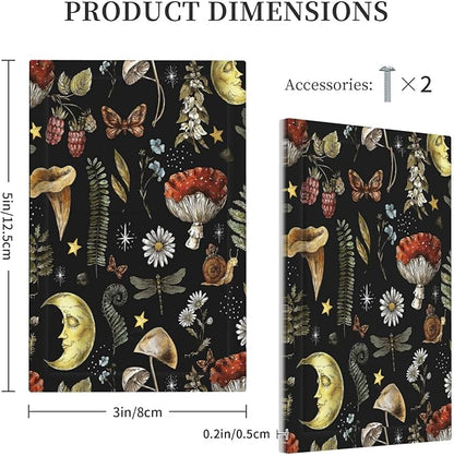Nature Plant Botanical Daisy Mushroom Snails And Moon 1 Gang Light Switch Cover No Device Wall Plate Decorative Single Blank Switchplate Electrical Faceplate for Bathroom Art Panel Decorate