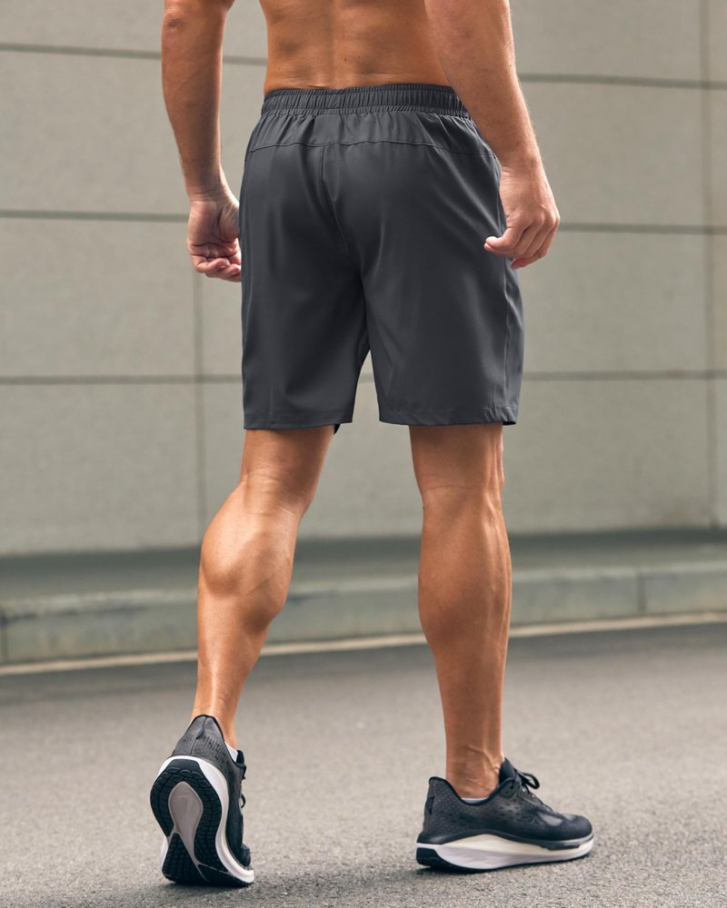 G Gradual Men's Athletic Running Shorts with Zipper Pockets Quick Dry 7"/ 5"/ 9" Workout Gym Shorts for Basketball Hiking(Dark Grey,7M)