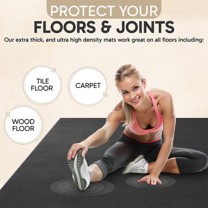 Gorilla Mats Large Exercise Mat – 6' x 4' x 1/4" – Ultra Durable Thick Workout Mat for Home Gym Flooring – Non-Slip, Flat, Fitness, Yoga & Weight Lifting Floor Mat – Shoe Friendly