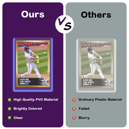 50ct 3"x4" Hard Plastic Card Sleeves - 180pt Rigid Card Cases, Clear Card Protectors for Trading, Baseball, Football and Sports Cards