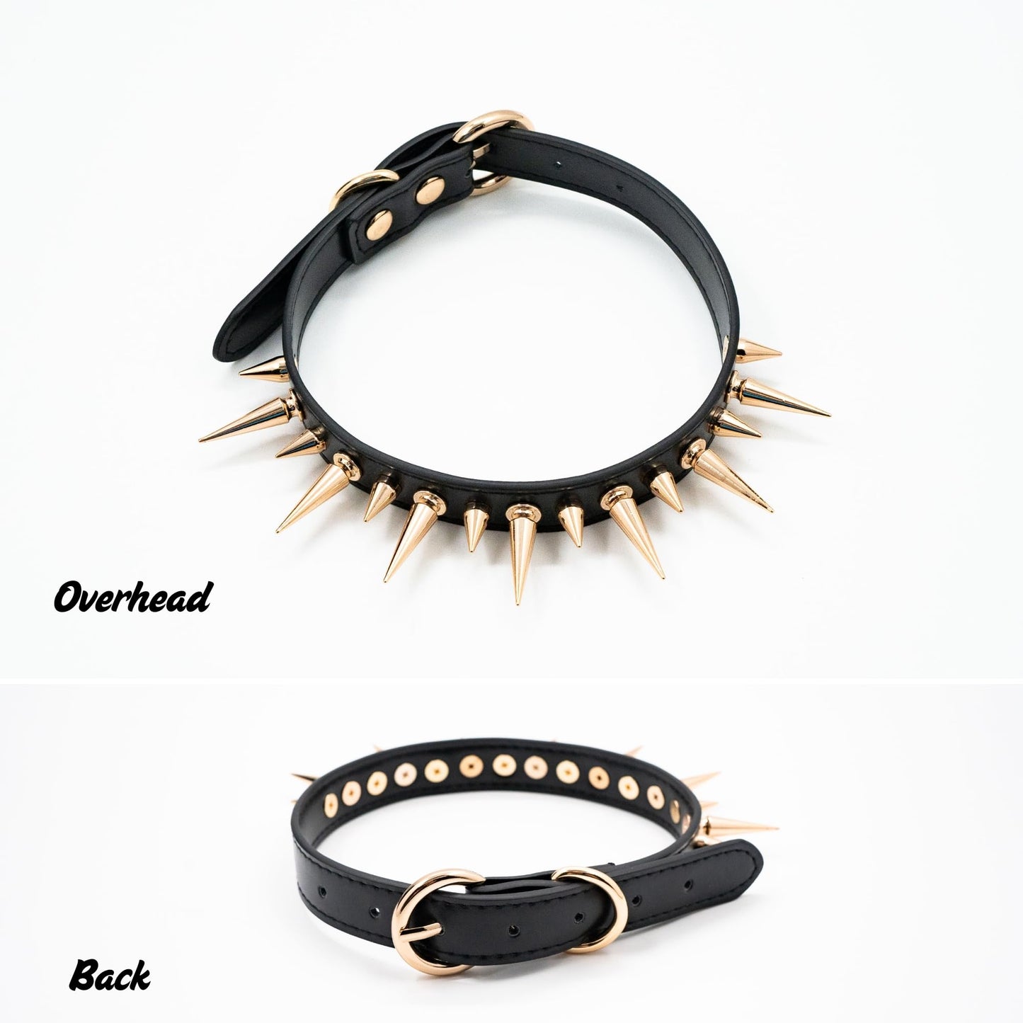 ADEMISHIA Punk Gothic Spiked Choker Necklace for Women, Adjustable Black Leather Collar for Women, Edgy Rock Jewelry for Halloween, Concerts