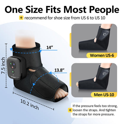 Comfytemp Portable Foot Massager with Heat, Father's Day Gifts for Dad Men Women, FSA HSA Eligible, Ankle Massage for Plantar Fasciitis, Swelling, Cordless Compression Boot (1 Pack, Fits Size 6 to 10)