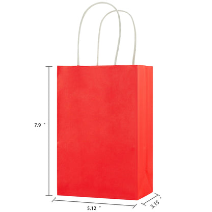 SUNCOLOR 24-Pack Rainbow Gift Bags with Handles, 8" Multi-Color Paper Party Favor Bags for Goodies. Birthdays, Events, Classrooms & Celebrations