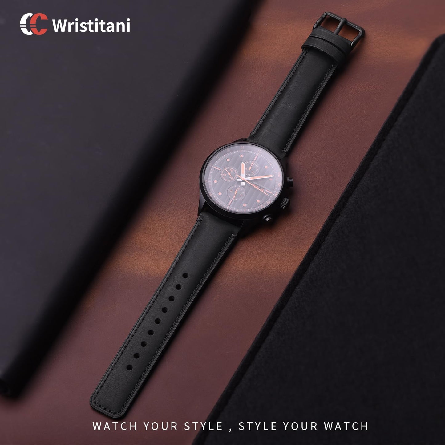 Wristitani Leather Watch Band, 20mm 22mm Top Genuine Leather Watch straps for Men, Quick Release Vintage Wristband Suitable for Classic Quartz Mechanical Smartwatches