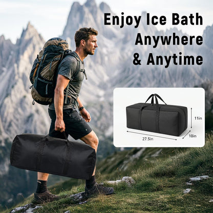Ice Bath Tub for Athletes - 30in Deep Portable Cold Plunge for Recovery & Cold Water Therapy - 6-Layer Insulated Soaking Tub Stability & Dual-Outlet Rapid Drainage - Indoor Outdoor Adults