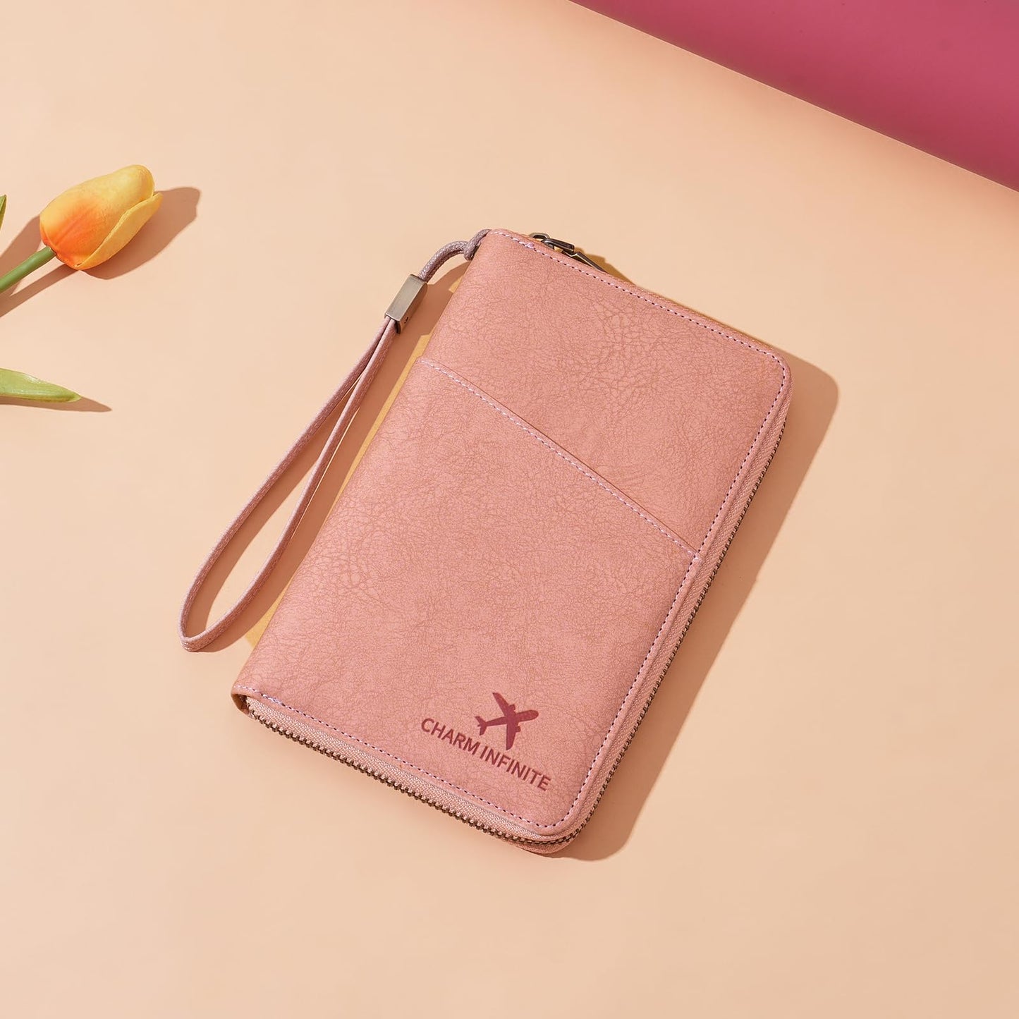LEEXTON Family Passport Holder Wallet RFID Blocking Zippered Passport Wallet,Women and Men Travel Wallet Ladies Passport Cover