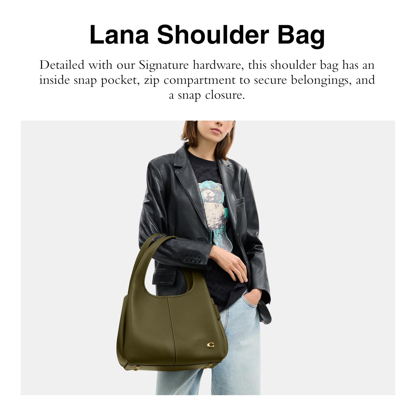COACH Polished Pebble Leather Lana Shoulder Bag