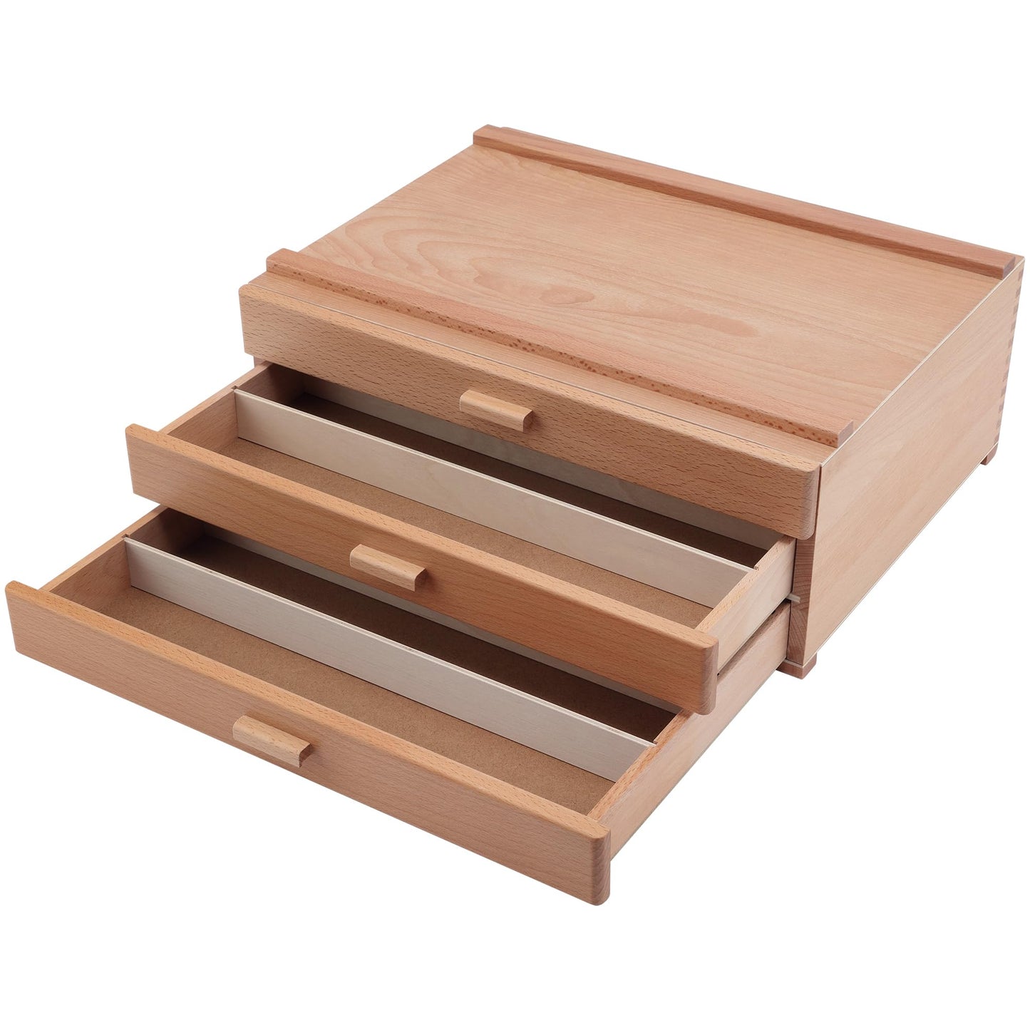 HG Art Concepts Artists Storage Chests - Deluxe 3 Drawer - 2 Pack - Premium Aesthetic Studio Organizer for Paint Tubes, Brushes, Pencils, Markers & More