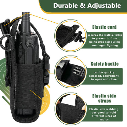 Radio Holster for Firefighter Bundle Set, Includes Radio Strap and Moveable Mic Holder, Duty Belt Holder, Anti-Sway Strap for EMS EMT Firefighters Polices