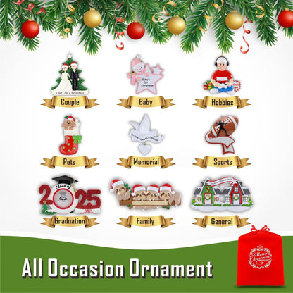 Sweater Reindeer Family Christmas Ornaments 2026, Personalized Deer Family of 7 Ornament, Cute Reindeer Holiday Decoration, Custom Christmas Keepsake Gift for Group Celebration and Holiday Memories