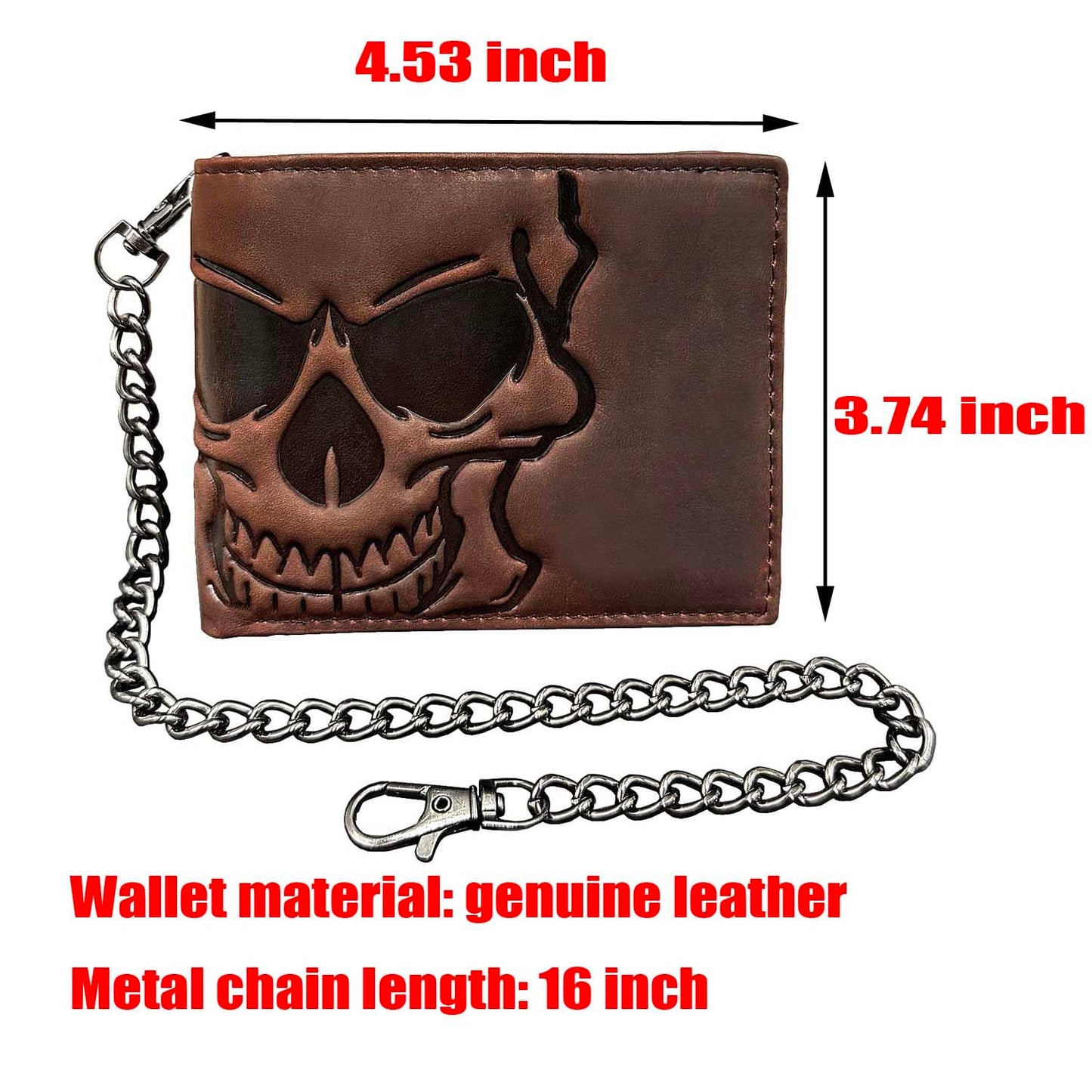 XIXTUT RFID Blocking Leather Wallet for Men or Boys Card Holder Biker Chain Wallet Genuine Leather Card Holder Wallet with Chain Gift