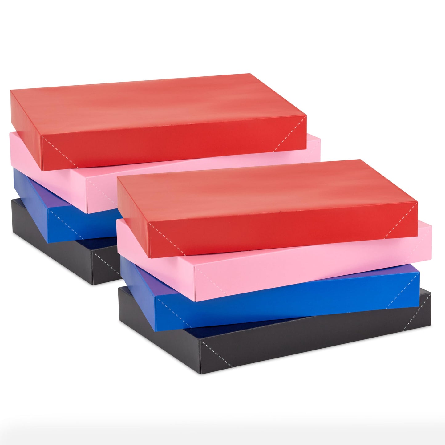 Hallmark Medium Gift Boxes with Lids (8 Shirt Boxes, 2 Each: Red, Pink, Blue, Black) for Birthdays, Baby Showers, Valentine's Day, Mother's Day, Father's Day
