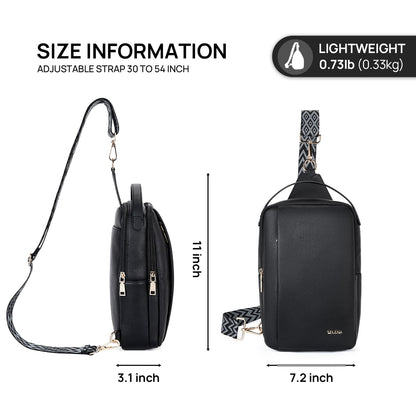 Telena Crossbody Sling Bags for Women, PU Leather Fanny Packs Cross Body Bag for Woman